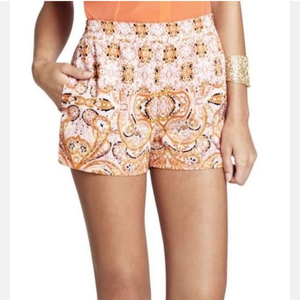 Women's BCBGMaxazria Oriel Orange‎ and Black Paisley Shorts XS